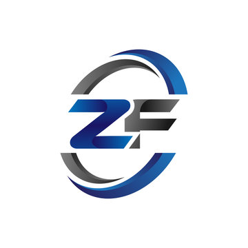Simple Modern Initial Logo Vector Circle Swoosh zf