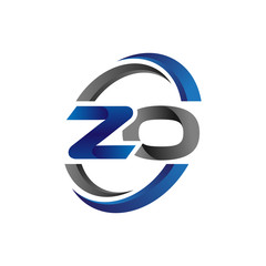 Simple Modern Initial Logo Vector Circle Swoosh zo