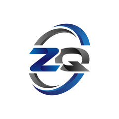 Simple Modern Initial Logo Vector Circle Swoosh zq