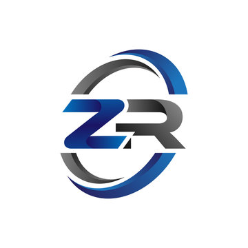 Simple Modern Initial Logo Vector Circle Swoosh zr