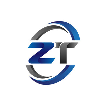 Simple Modern Initial Logo Vector Circle Swoosh zt