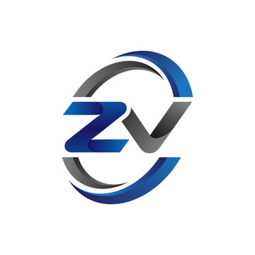 Simple Modern Initial Logo Vector Circle Swoosh zv