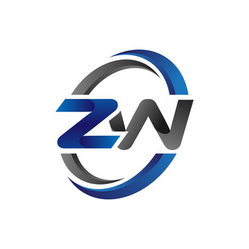 Simple Modern Initial Logo Vector Circle Swoosh zw