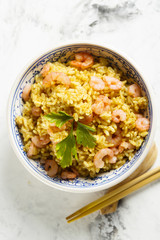 Fried rice with shrimps