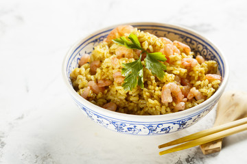 Fried rice with shrimps