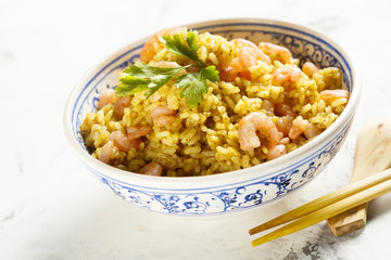 Fried rice with shrimps