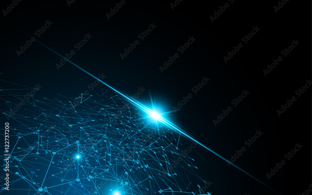 Poster vector digital networking geometric pattern design movement concept background
