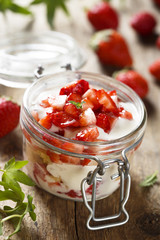 Strawberry dessert with fresh berries