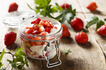Strawberry dessert with fresh berries