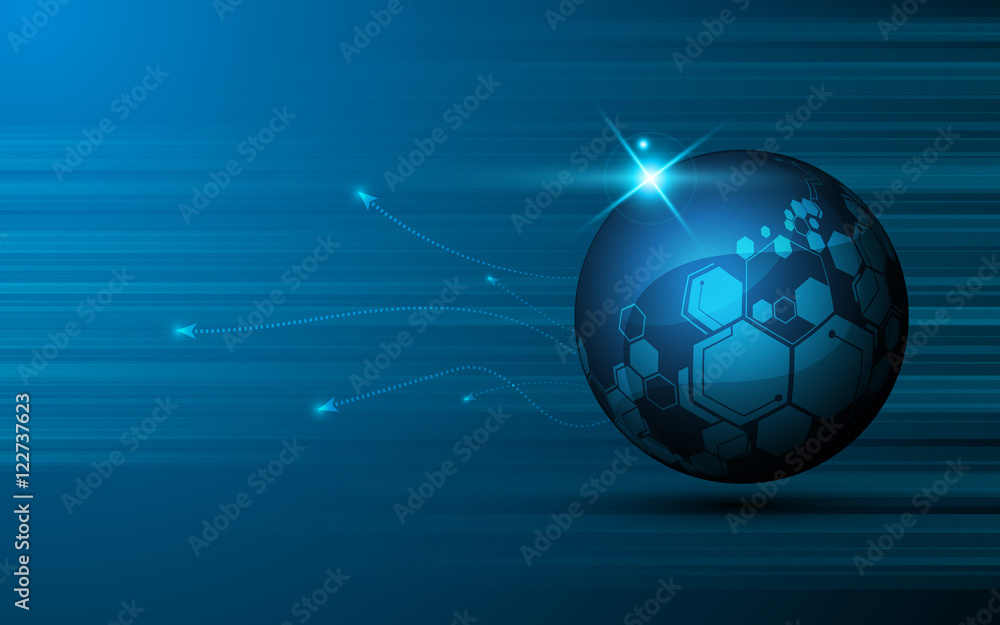 Poster vector globe digital tech pattern movement design background innovation concept