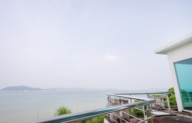 Fototapeta na wymiar Balcony terrace with sea view.