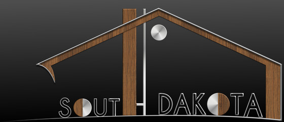 South Dakota con profilo edificio metallo e legno