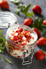 Strawberry dessert with fresh berries