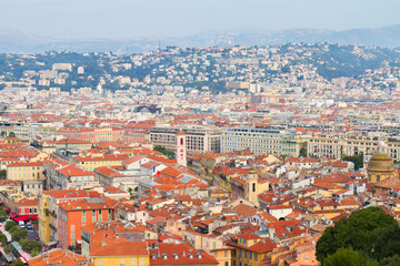 Fototapeta na wymiar cityscape of Nice from above, cote dAzur France