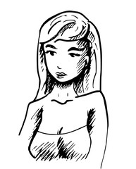 Eenvoudige lijntekening van vrouw