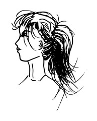 Eenvoudige lijntekening van vrouw