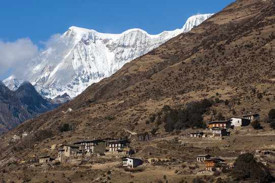 The beautiful village of Laya in the Himalayas, Bhutan