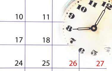 Collage with clock and calendar