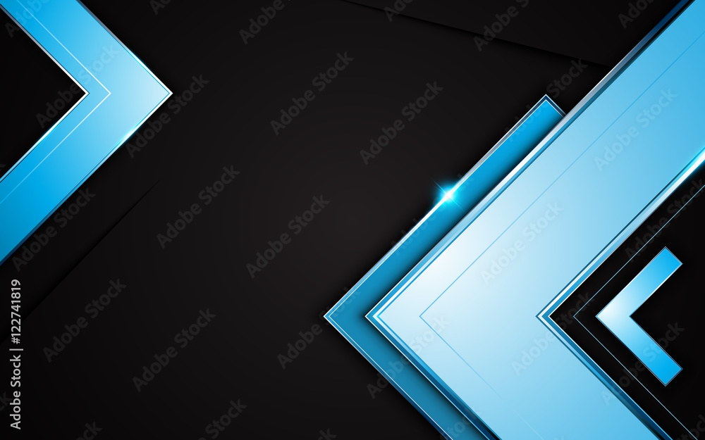 Poster vector arrow shape metallic frame layout design background template