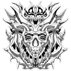 the girl in the mask out of various bones