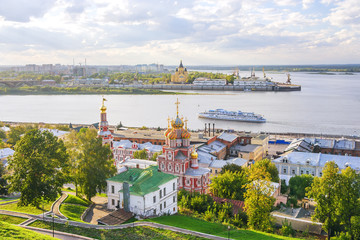 Стрелка Оки и Волга в городе Нижний Новгород, Россия