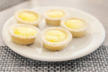 Mini cakes with yellow filling