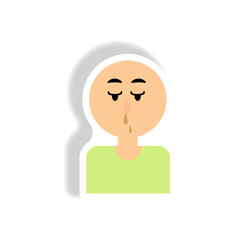 Vector paper sticker various symptoms of AIDS on the human