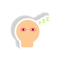 Vector paper sticker various symptoms of leukemia on the human