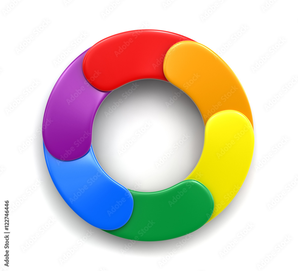 Poster color circular graph. image with clipping path