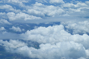 Naklejka na ściany i meble Clouds taken from an airplane