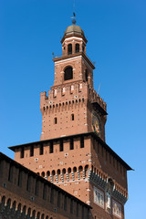 Fototapeta na wymiar Sforza Castle in Milan Italy - Castello Sforzesco