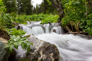 Small waterfall in the mountains