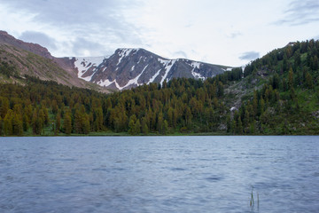 Karakol lake anm mountain in Altay mountains