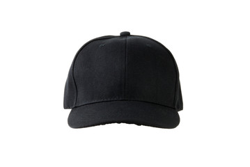 black canvas cap, isolated on white