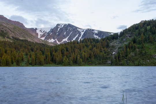 Karakol lake anm mountain in Altay mountains