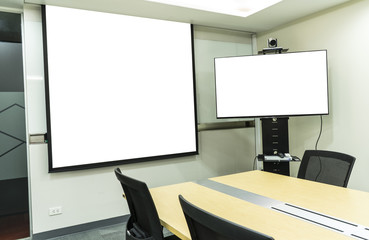 meeting room with projector and video conference