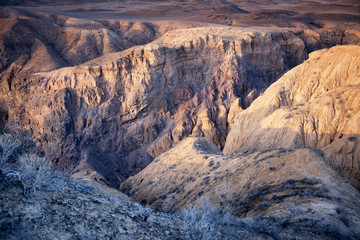 Cliff of Zhabyr Canyon (Yellow canyon) in National park Charyn,  Kazakhstan
