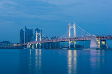 Gwangan Bridge In Busan City , South Korea