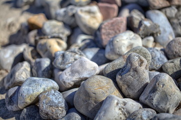 Pile of stones at the beach