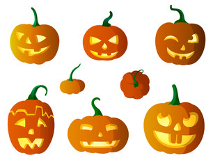 Set of pumpkins vector illustration in eps10 format