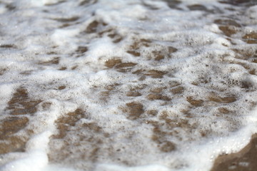 Wave foam at the beach