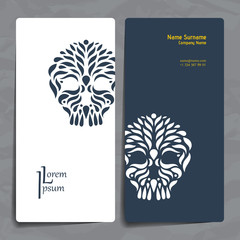 Set of vector design templates. Business card with circle ornament.