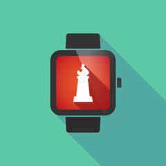 Long shadow smart watch with a bishop    chess figure