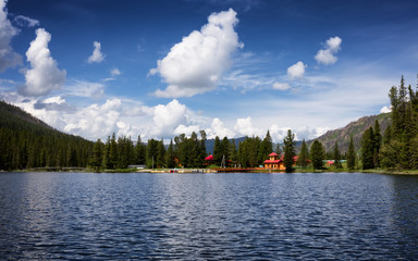 Rakhmanovskoe lake in East Kazakhstan, Altai mountains  - 122753063