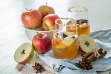 Apple cider with cinnamon and anise