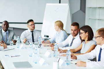 Colleagues consulting