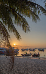 sunset sea coast view at Koh Tao island , Samui, Thailand