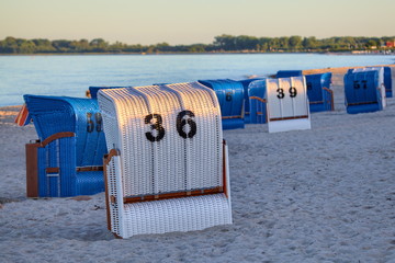 Beach chairs at the baltic beach