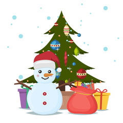 Fototapeta na wymiar vector illustration of decorated Christmas tree