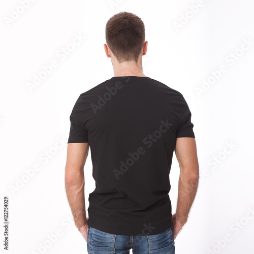 Download "t-shirt design and people concept - close up of young man ...